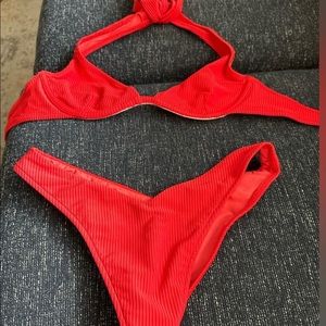 Red Frankie’s bikini set, size small